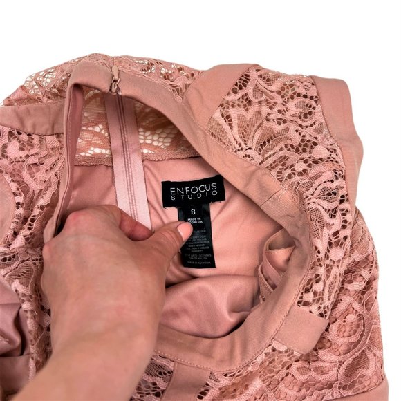 ENFOCUS STUDIO Mauve Lace Short Sleeve Maxi Dress (Size 8) - Picture 6 of 8